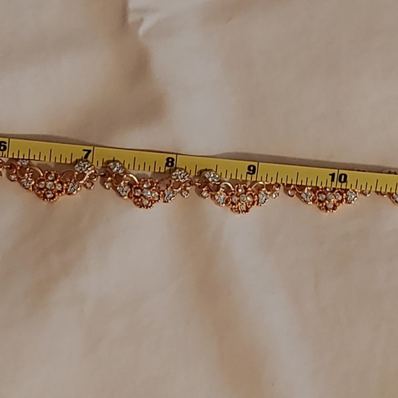 Retired Daniel Swarovski Signed Wedding Flower Rose Gold Crystal Necklace - Picture 8 of 8